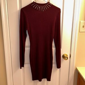 Bodycon Knit Rhinestone Dress